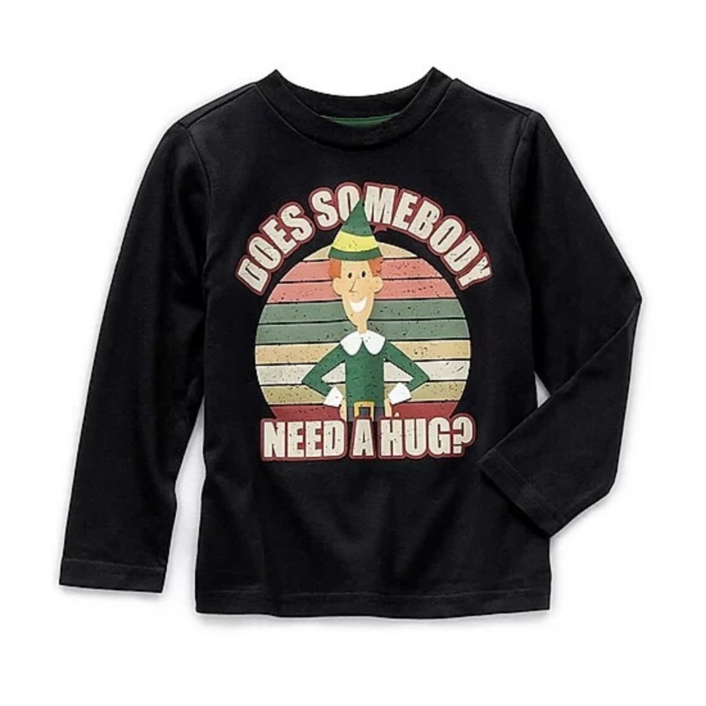 Toddler Size 5T ELF Does Somebody Need A‎ Hug? LONG SLEEVE CHRISTMAS SHIRT